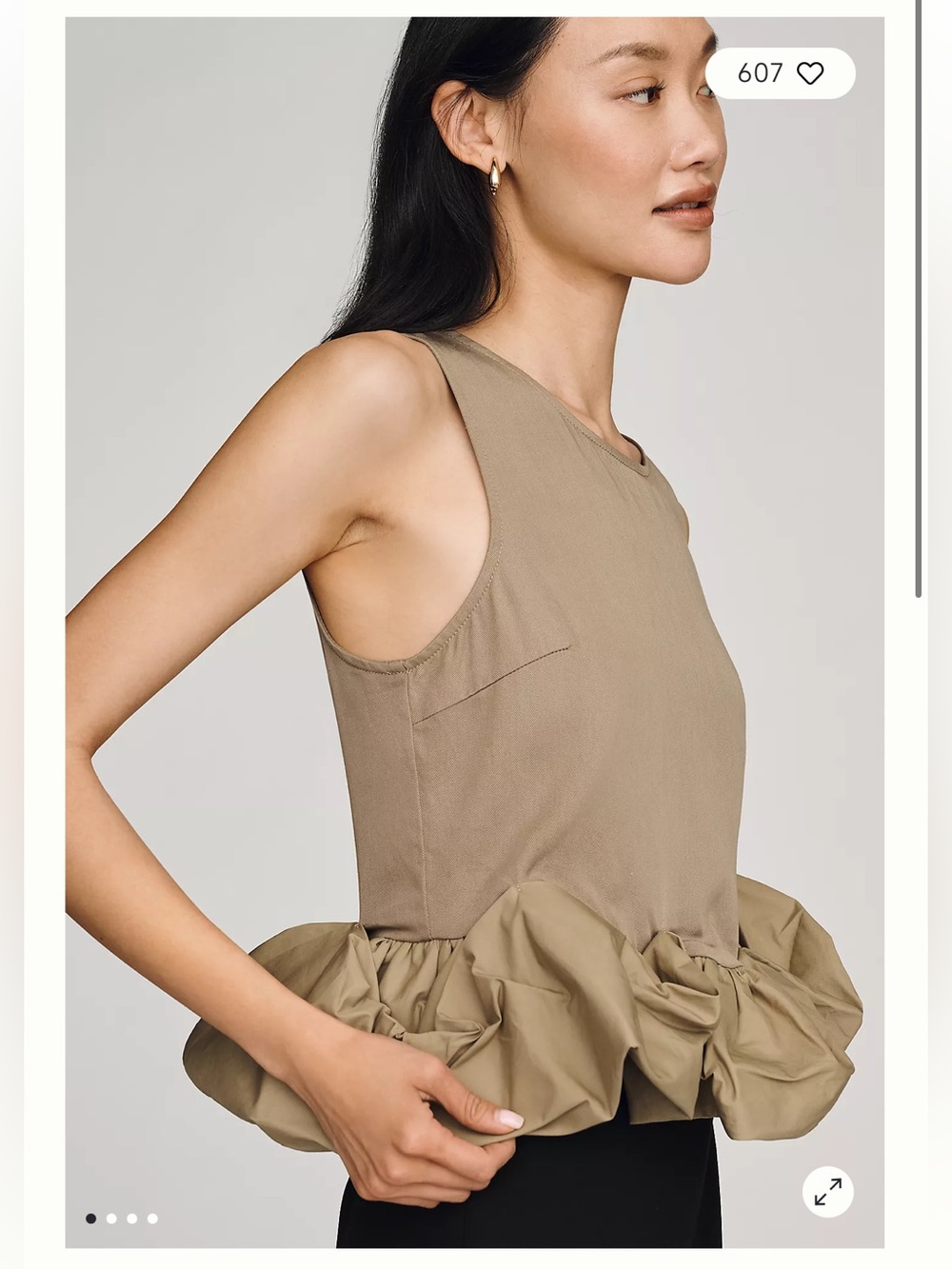 NWT Siempre x Anthropologie Ruffle Hem Top